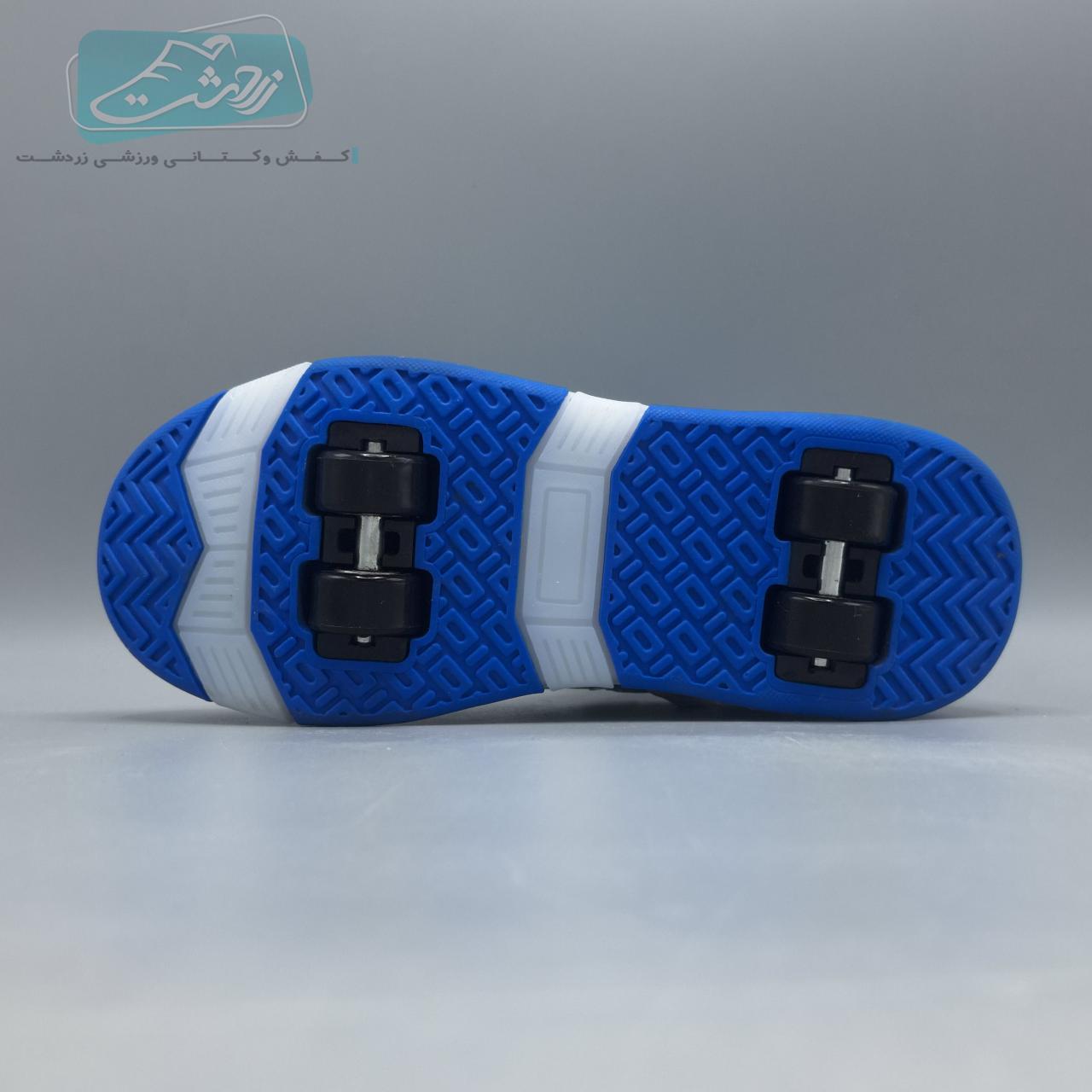 کفش بچه گانه اسکیتی چراغ دار بند پیچی دو حالته